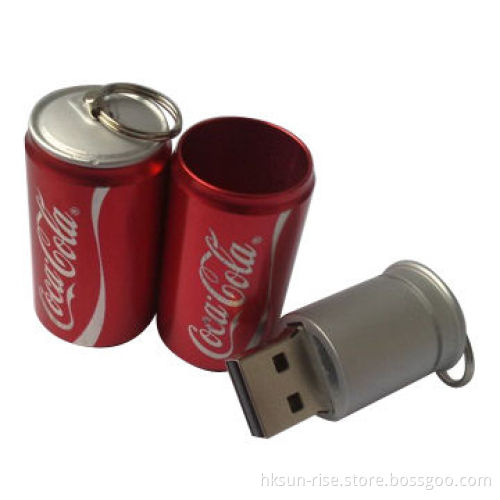Cola-shaped USB Flash Drives with 512MB to 16GB Memory Capacity, OEM Services Provided